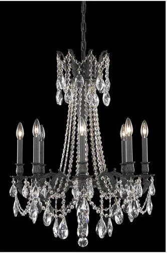 Bronze Eight-Light Chandelier with Royal Cut Crystal - Image 1