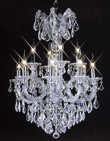 Polished chrome Maria Theresa chandelier dressed with chinese number one crystal - Image 1
