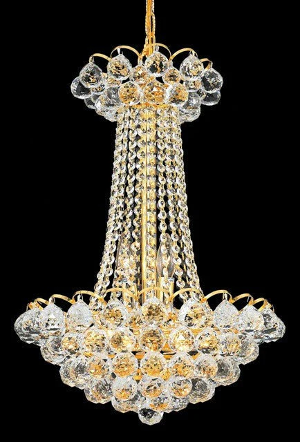 6 Lights crystal chandelier gold plated - Image 1
