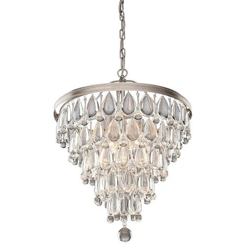 Silver Six-Light 18-Inch Wide Chandelier - Image 1