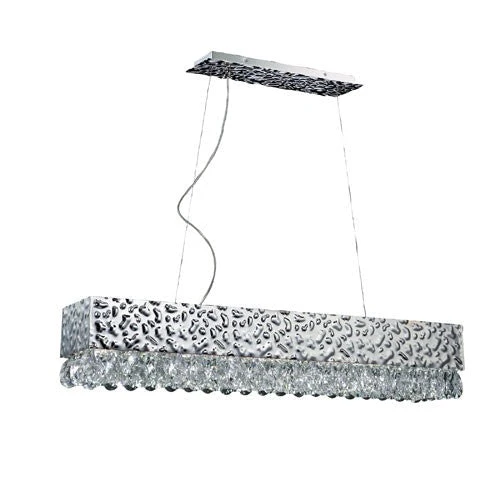 Martellato Chrome Eight-Light Pendant with Clear Crystals - Image 1