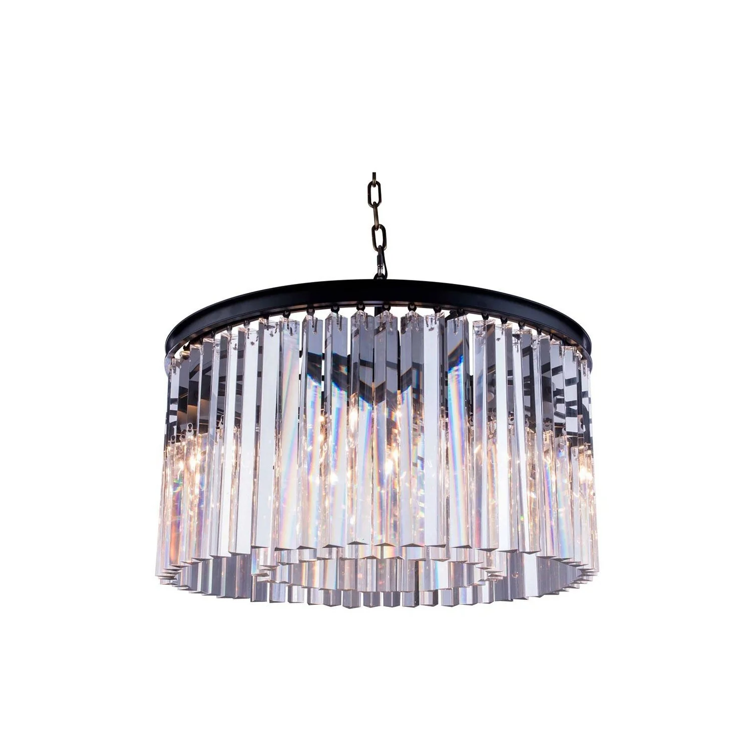 Sydney Mocha Brown Eight-Light Pendant with Royal Cut Clear Crystals - Image 1