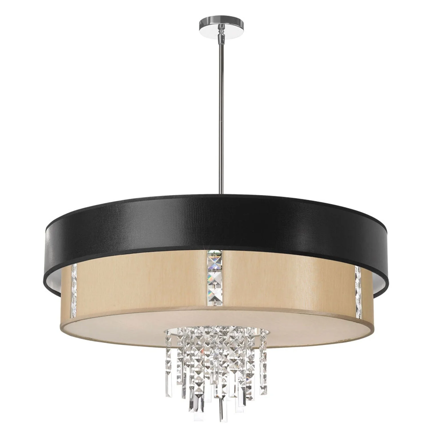 Polished Chrome Four-Light Crystal Pendant - Image 1