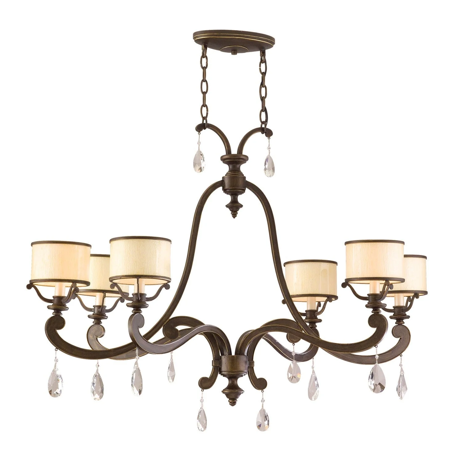 Roma Classic Bronze Six-Light Island Pendant - Image 1