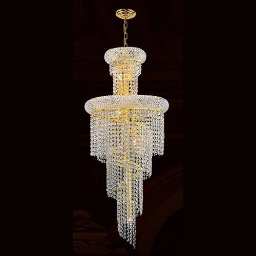 10-Light Gold Finish with Clear-Crystals Chandelier - Image 1