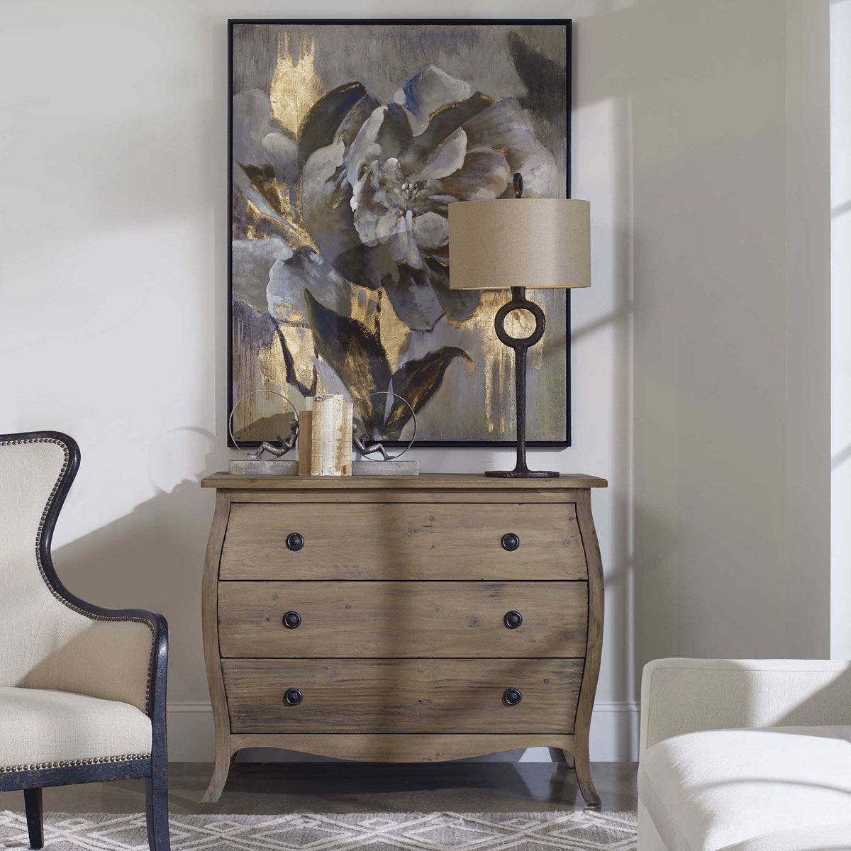 Uttermost Dazzling Floral Contemporary Hand Painted Canvas - Image 2