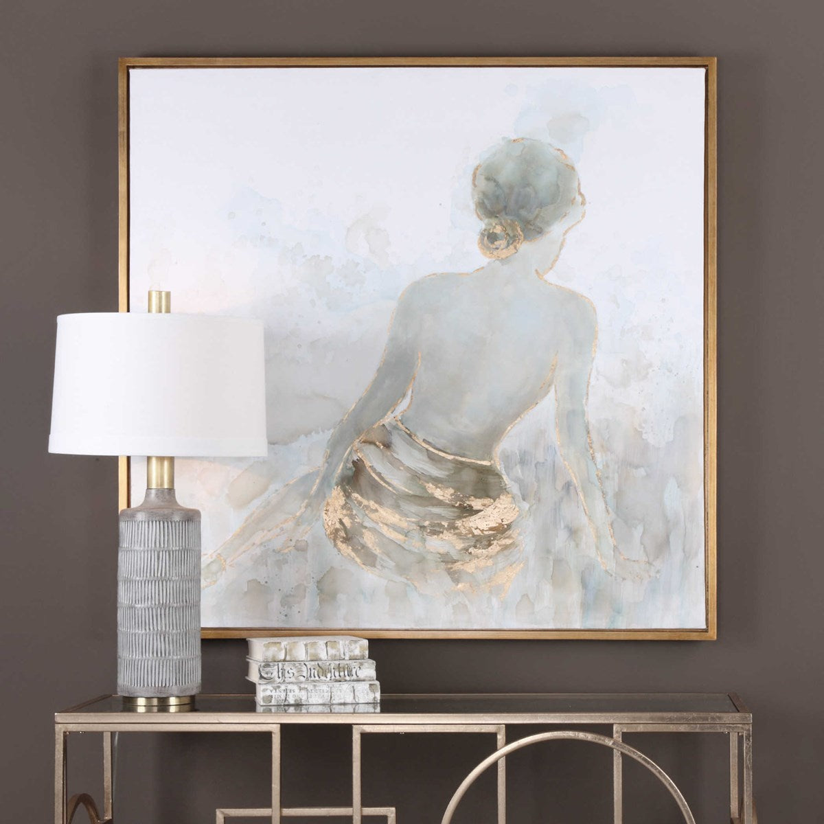 Uttermost Gold Highlights Contemporary Hand Painted Canvas - Image 1