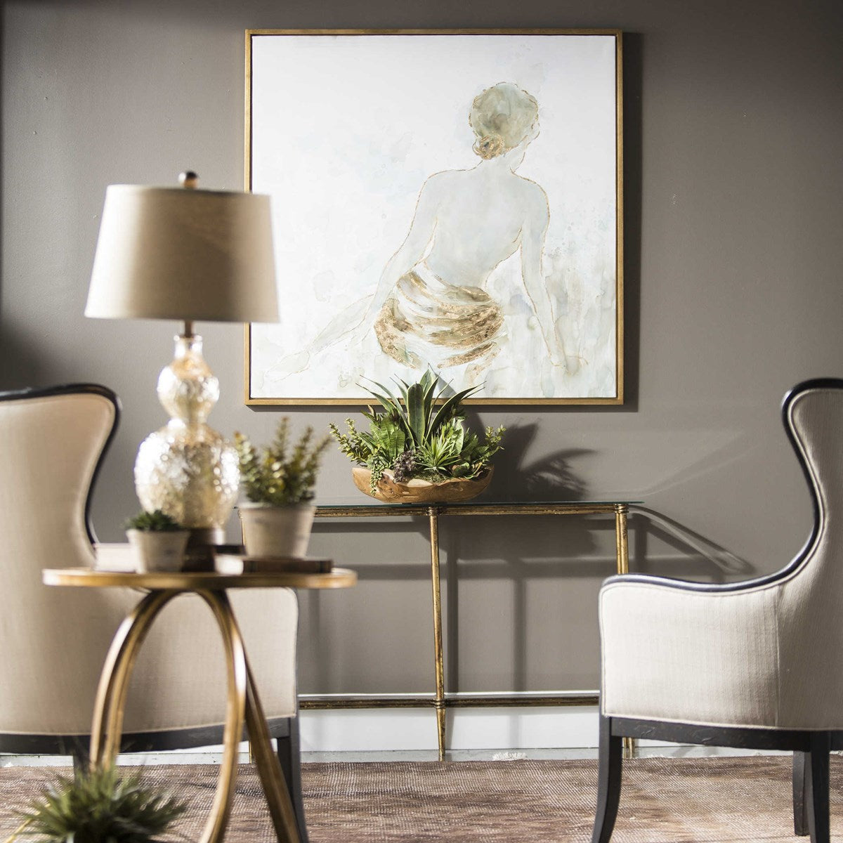 Uttermost Gold Highlights Contemporary Hand Painted Canvas - Image 3