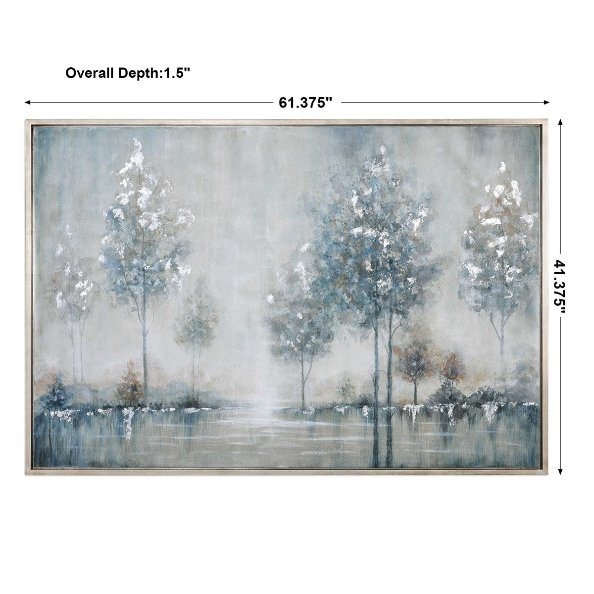 Uttermost Walk In The Meadow Snowy Lake Hand Painted Canvas - Image 3