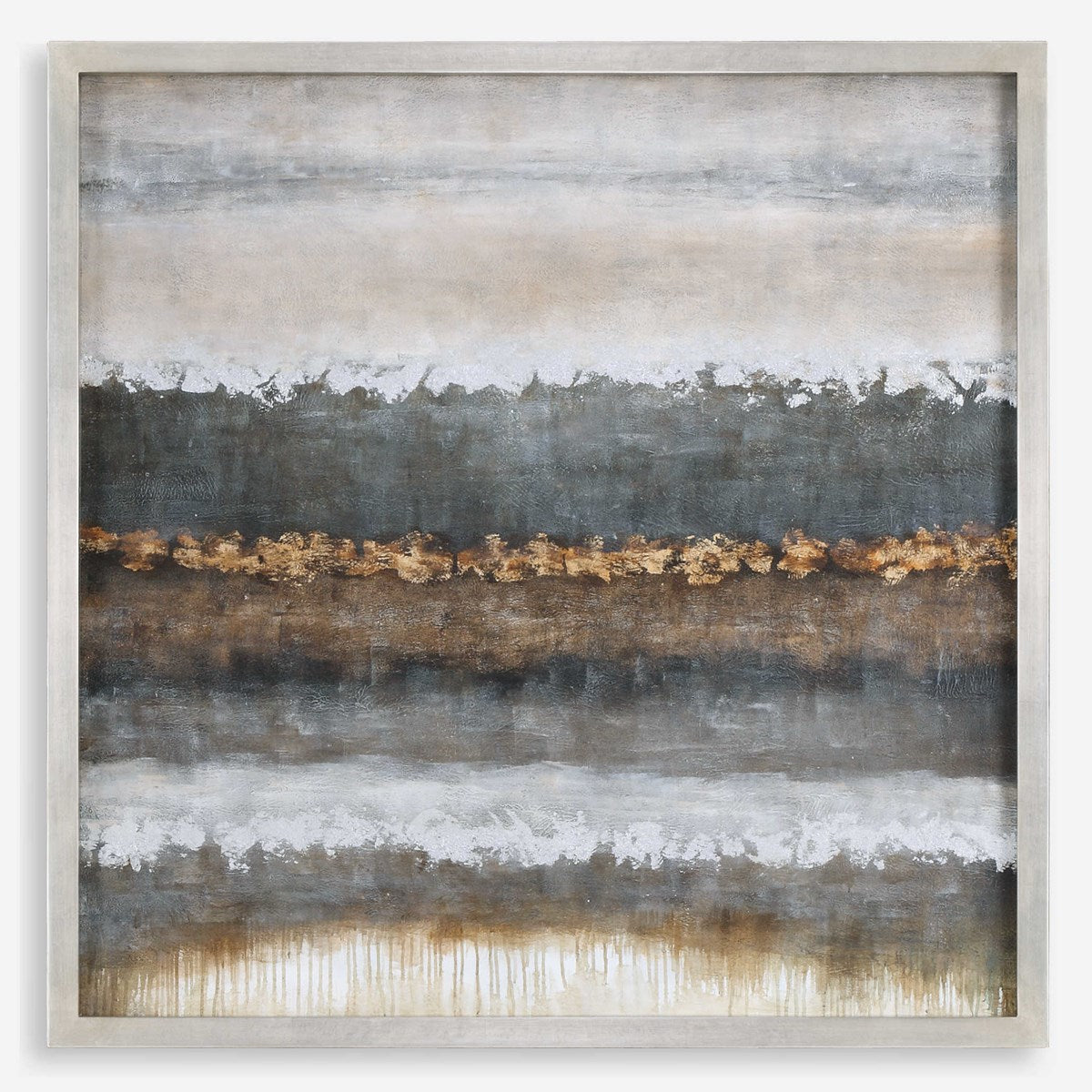 Uttermost Layers Metallic Neutrals Hand Painted Canvas - Image 1