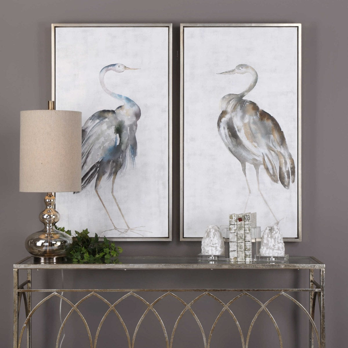 Uttermost Summer Birds Coastal Set of 2 Hand Painted Canvase - Image 1