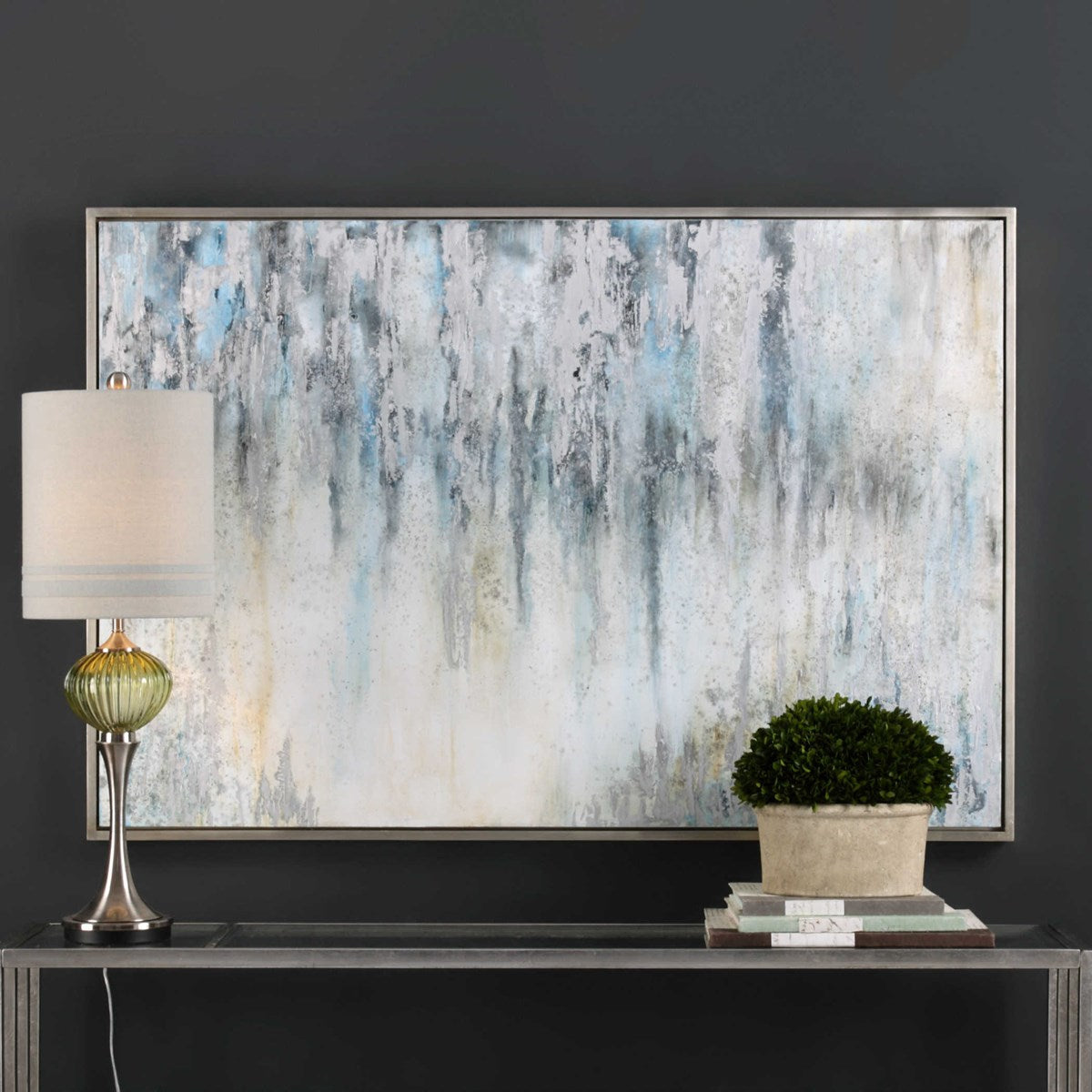 Uttermost Overcast Cool Blue and Gray Hand Painted Canvas