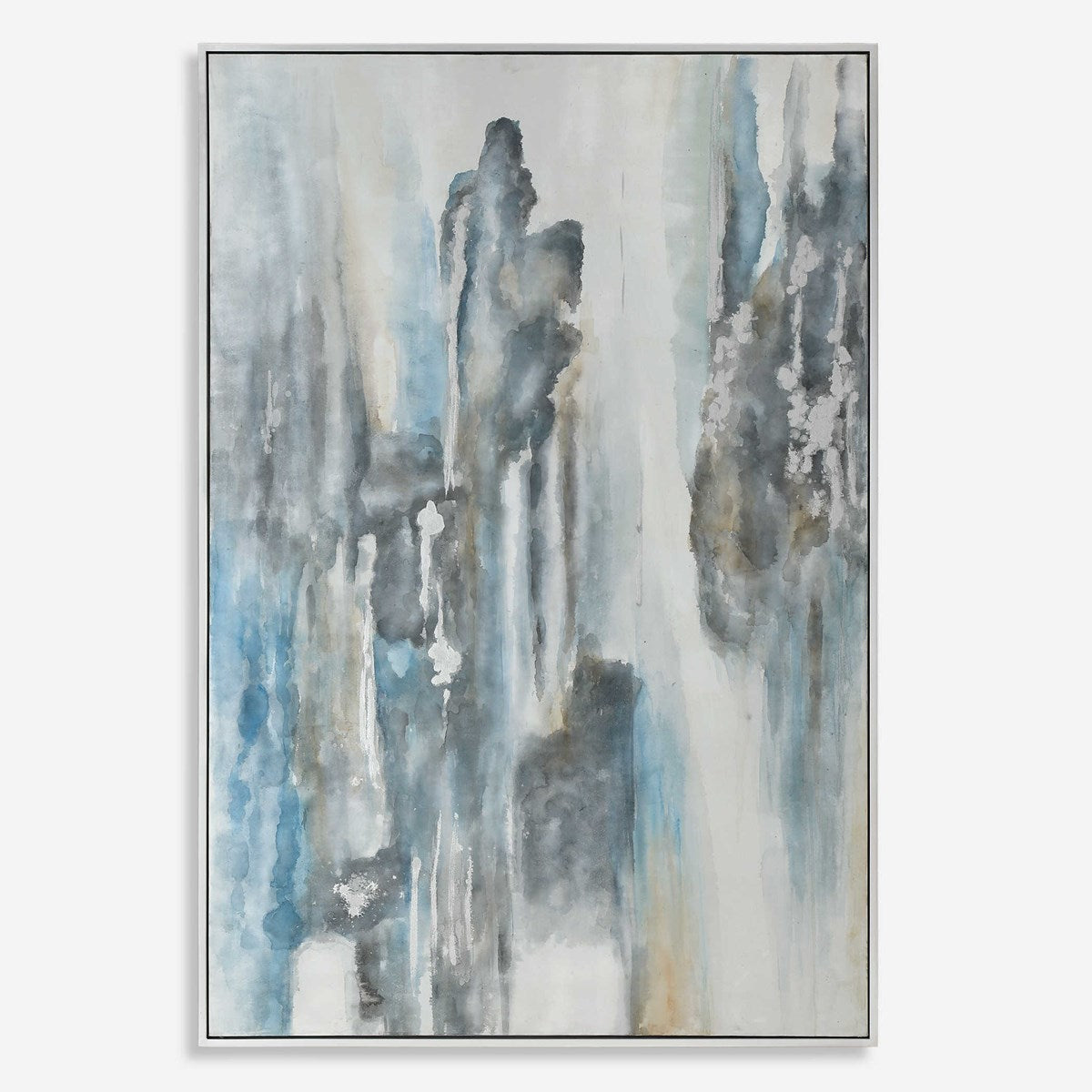 Uttermost Celebrate Blue and Gray Modern Abstract Hand Painted Canvas - Image 2