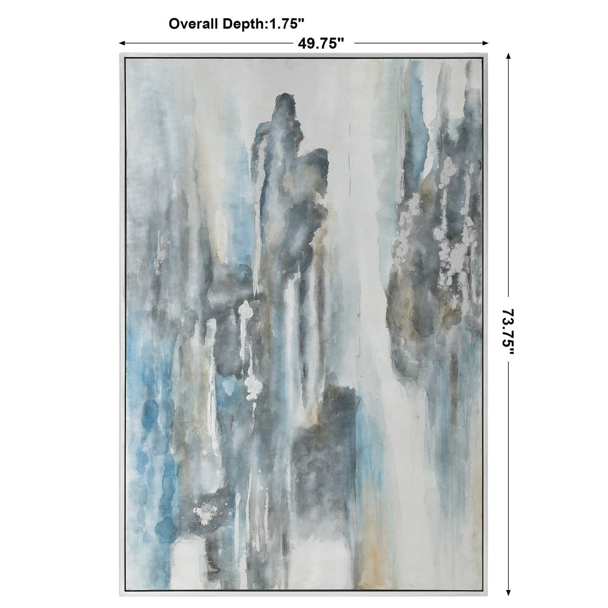 Uttermost Celebrate Blue and Gray Modern Abstract Hand Painted Canvas - Image 3