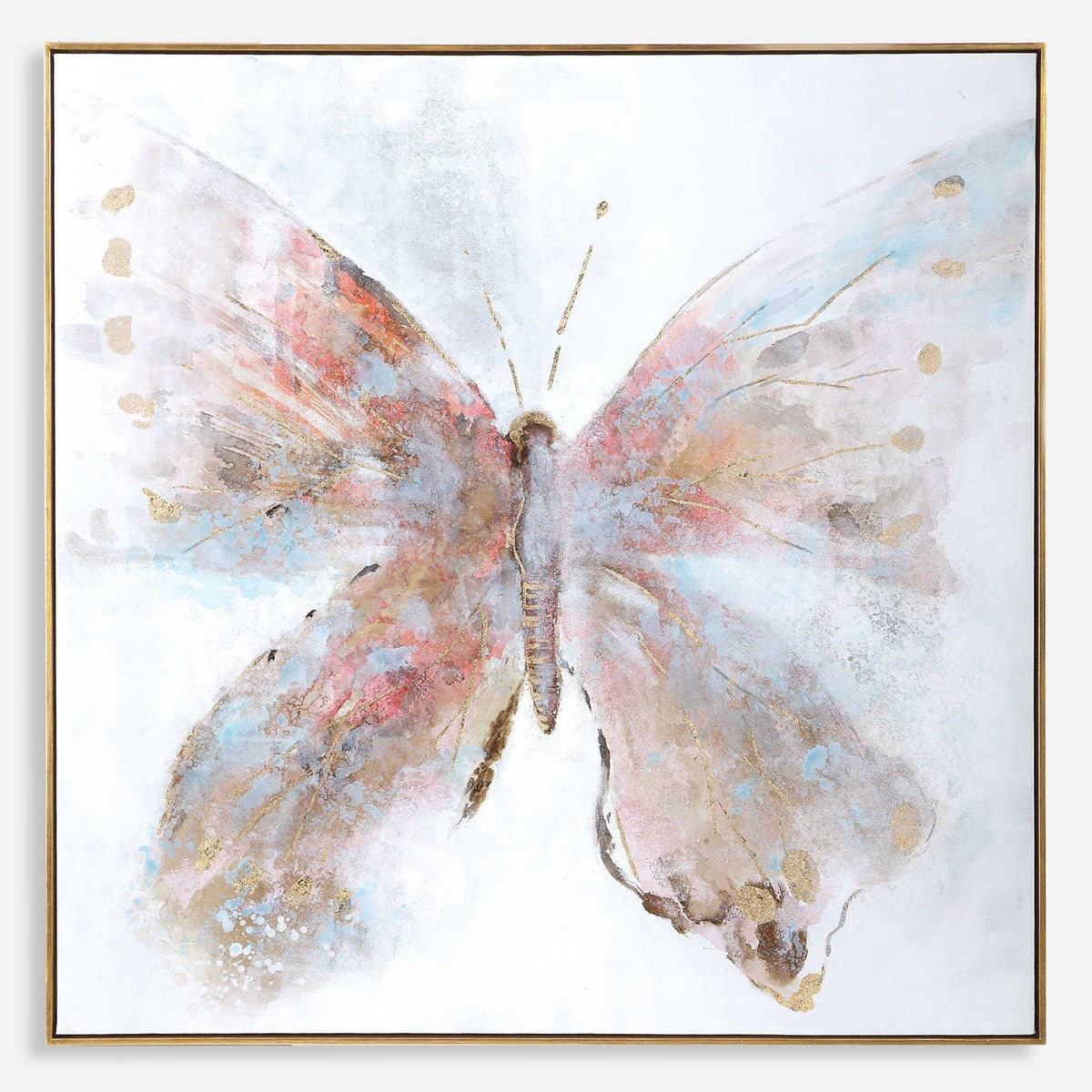 Uttermost Free Flying Butterfly Contemporary Hand Painted Canvas - Image 2