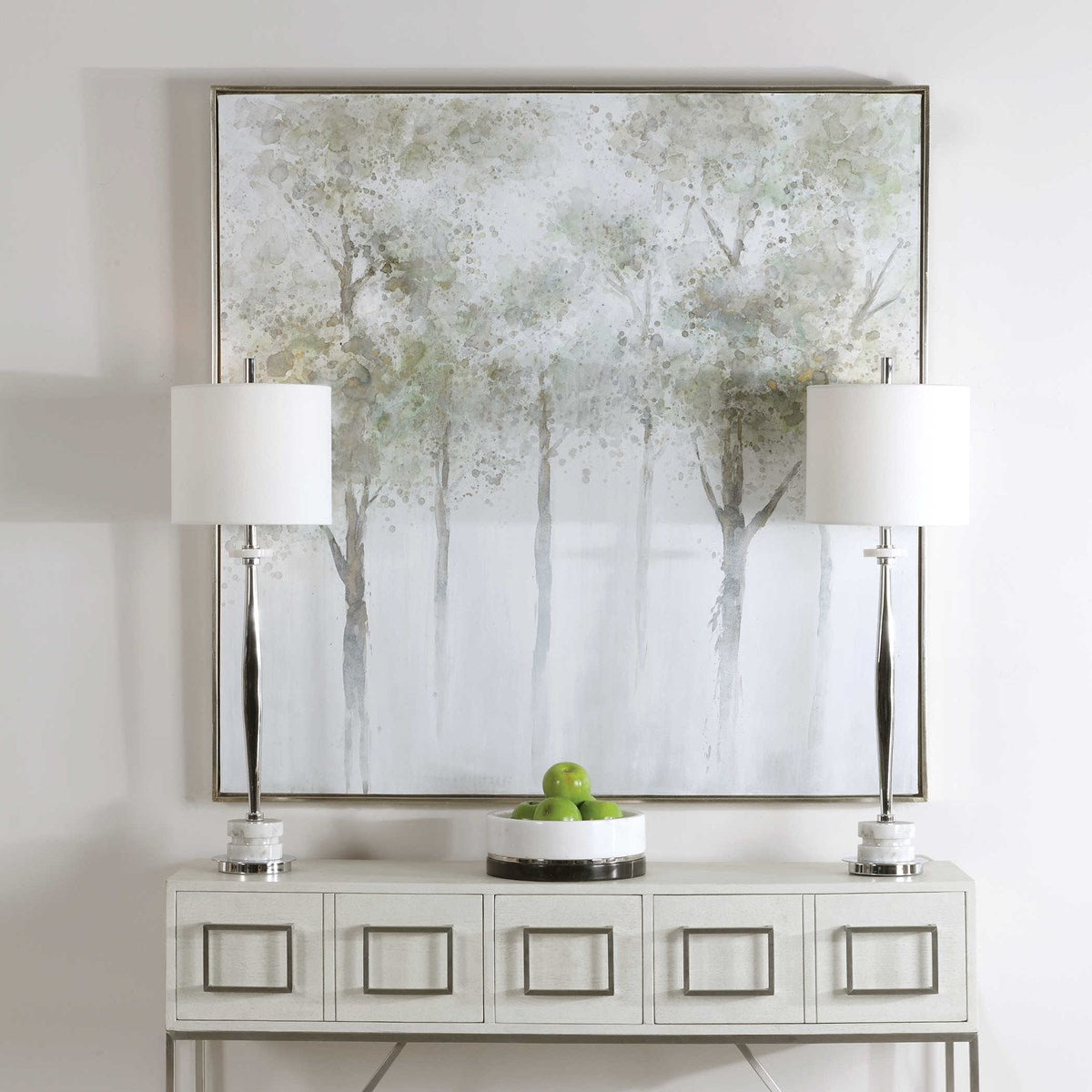 Uttermost Calm Forest Watercolor Hand Painted Canvas
