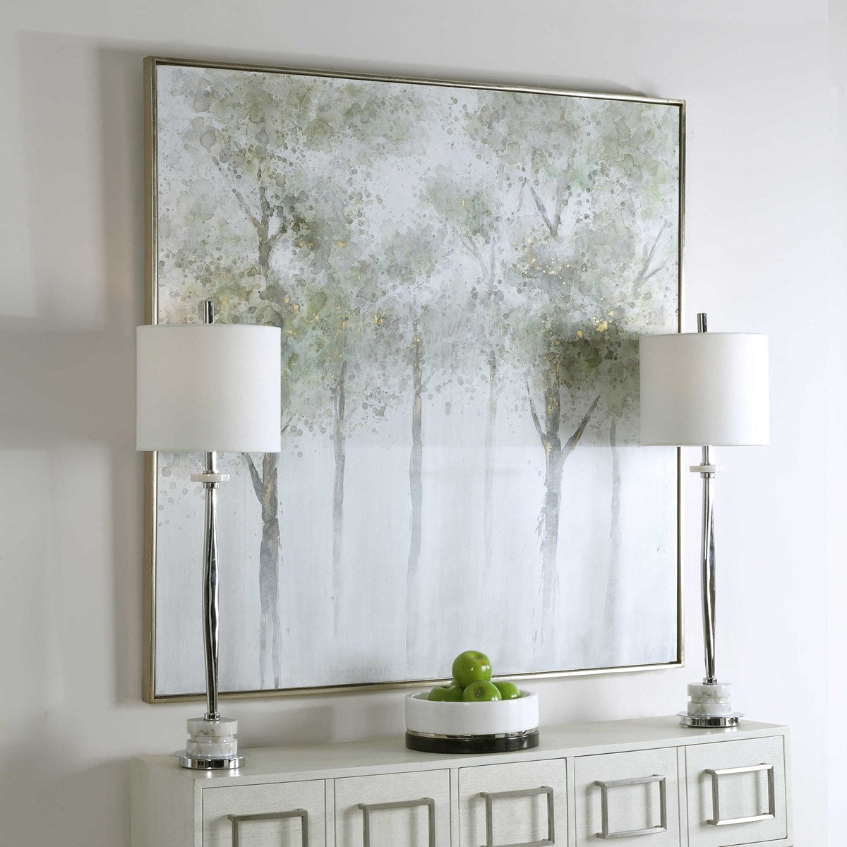Uttermost Calm Forest Watercolor Hand Painted Canvas - Image 3