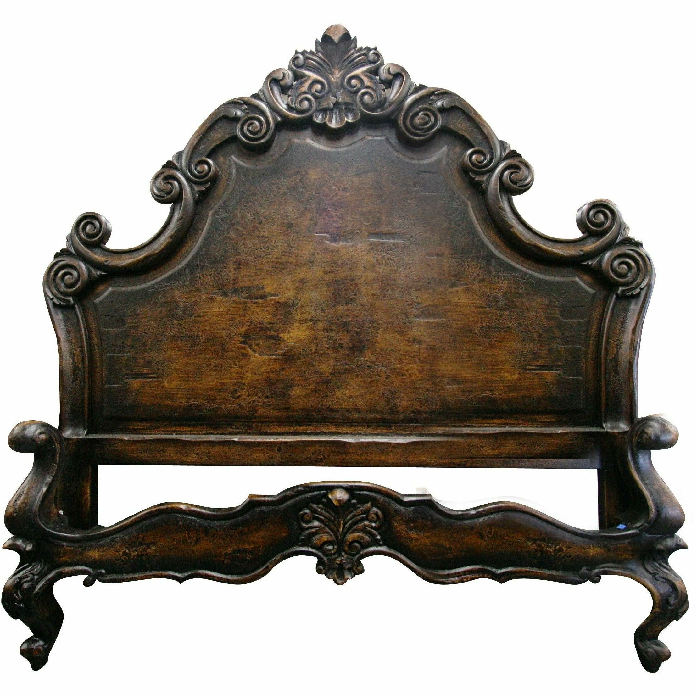 Casa Bonita Peruvian Hand-Painted Carved Wood Marqueza King Size Bed - Image 1