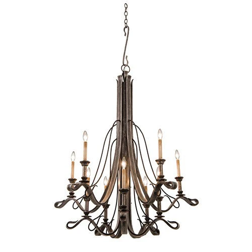 Kalco Lighting Keller Vintage Iron 10-Light Chandelier - Image 1