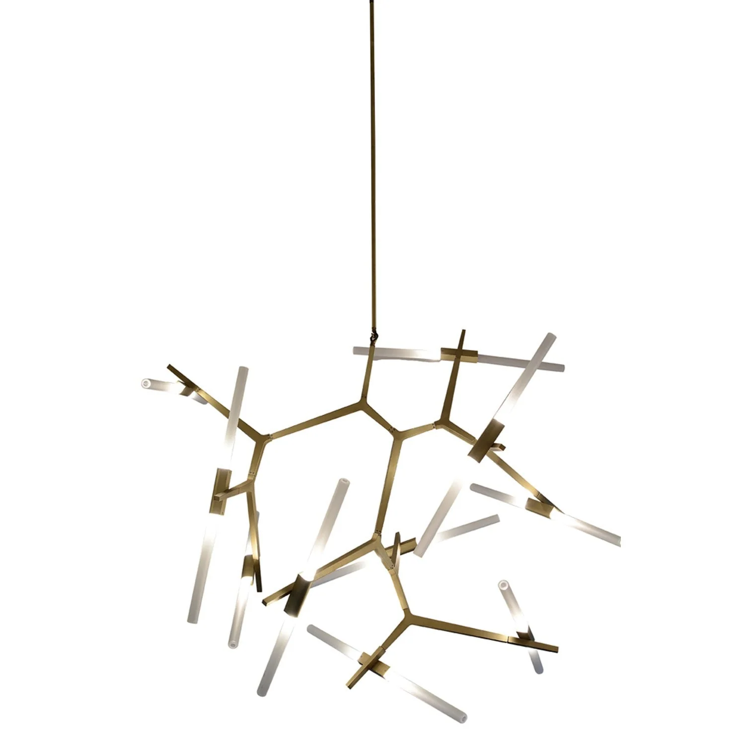 Brushed Brass 20-Light Chandelier - Image 1
