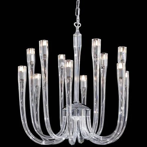 Metropolitan Chrome and Clear Glass 25.25-Inch 12-Light Chandelier - Image 1
