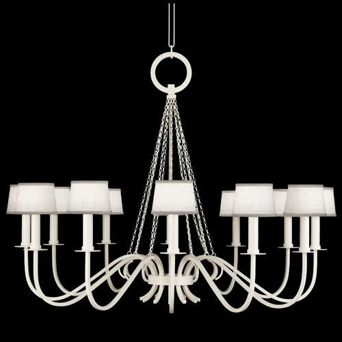 Black and White Story 12-Light Chandelier in Studio White Satin Lacquer Finish - Image 1