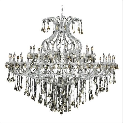 Forty-Nine Light 72-Inch Chandelier with Royal Cut Golden Teak Smoky Crystal - Image 1