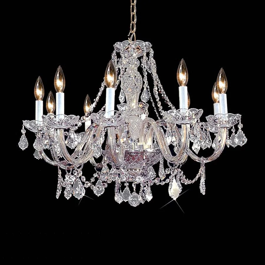 Polished chrome 8 Lights Bohemian Crystal chandelier - Image 1