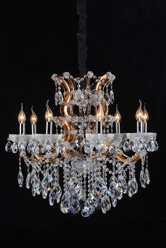 Gold plated 8 light traditional crystal Chandelier - Image 1