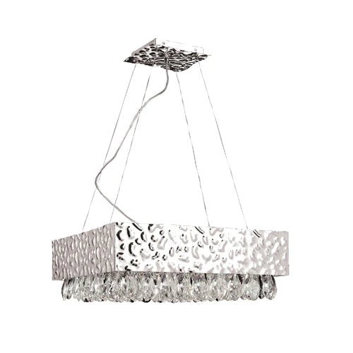 Martellato Chrome Twelve-Light Pendant with Clear Crystals - Image 1