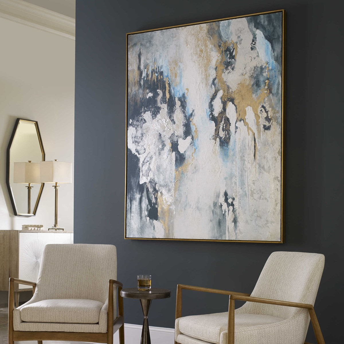 Uttermost Stormy Seas Abstract Hand Painted Canvas - Image 2