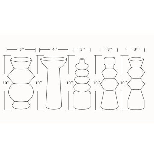 Surya Konark Collection Modern Set of 5 Brushed Matte Black Ceramic Vases KNK-001 - Image 2