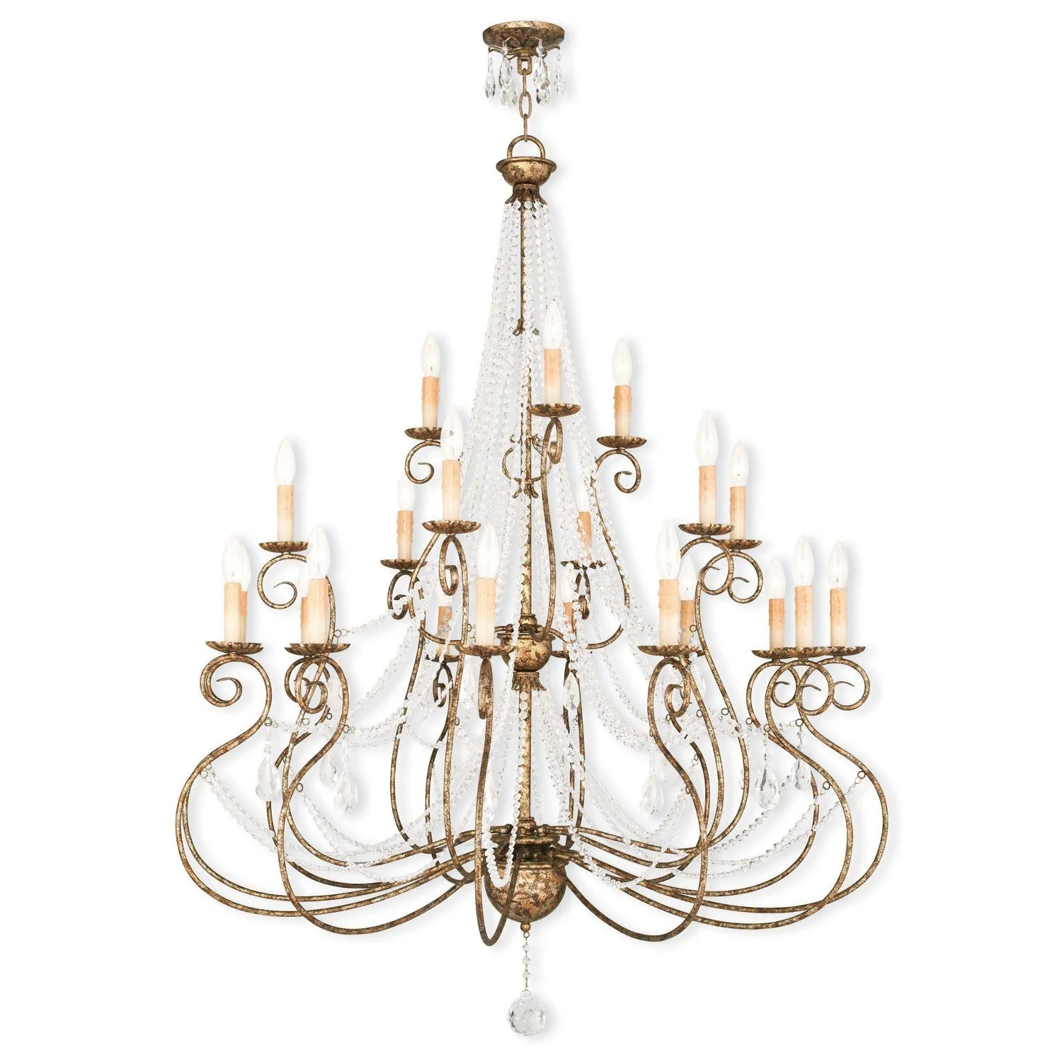 Bronze 42.5-Inch 21-Light Foyer Chandelier - Image 1