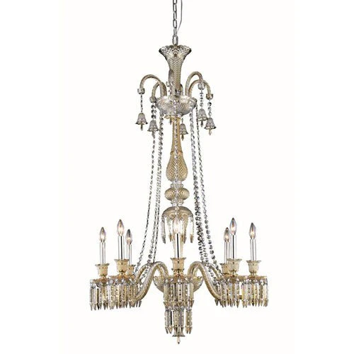 Golden Teak Eight Light 53-in Chandelier - Image 1