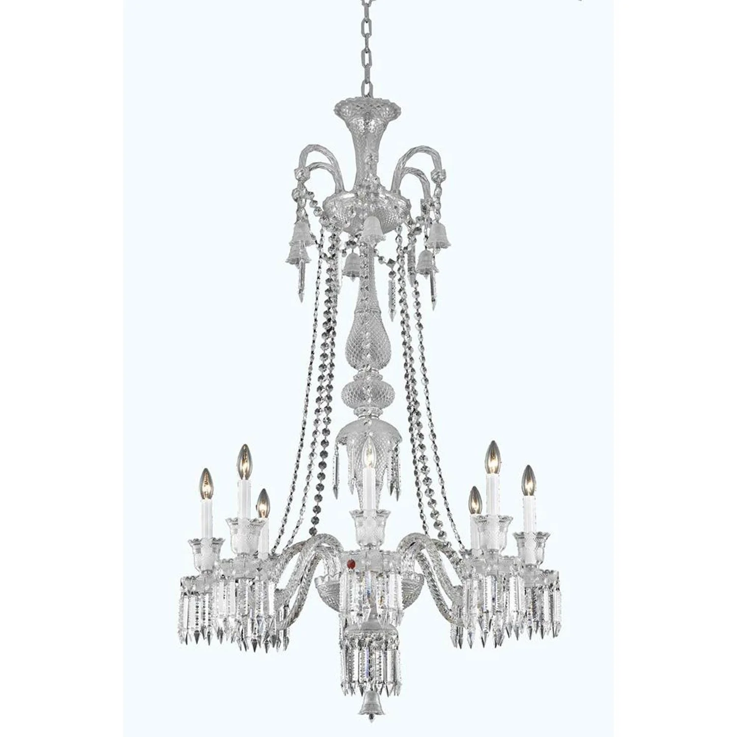 Majestic Chrome Eight-Light Chandelier with Elegant Cut Crystal - Image 1