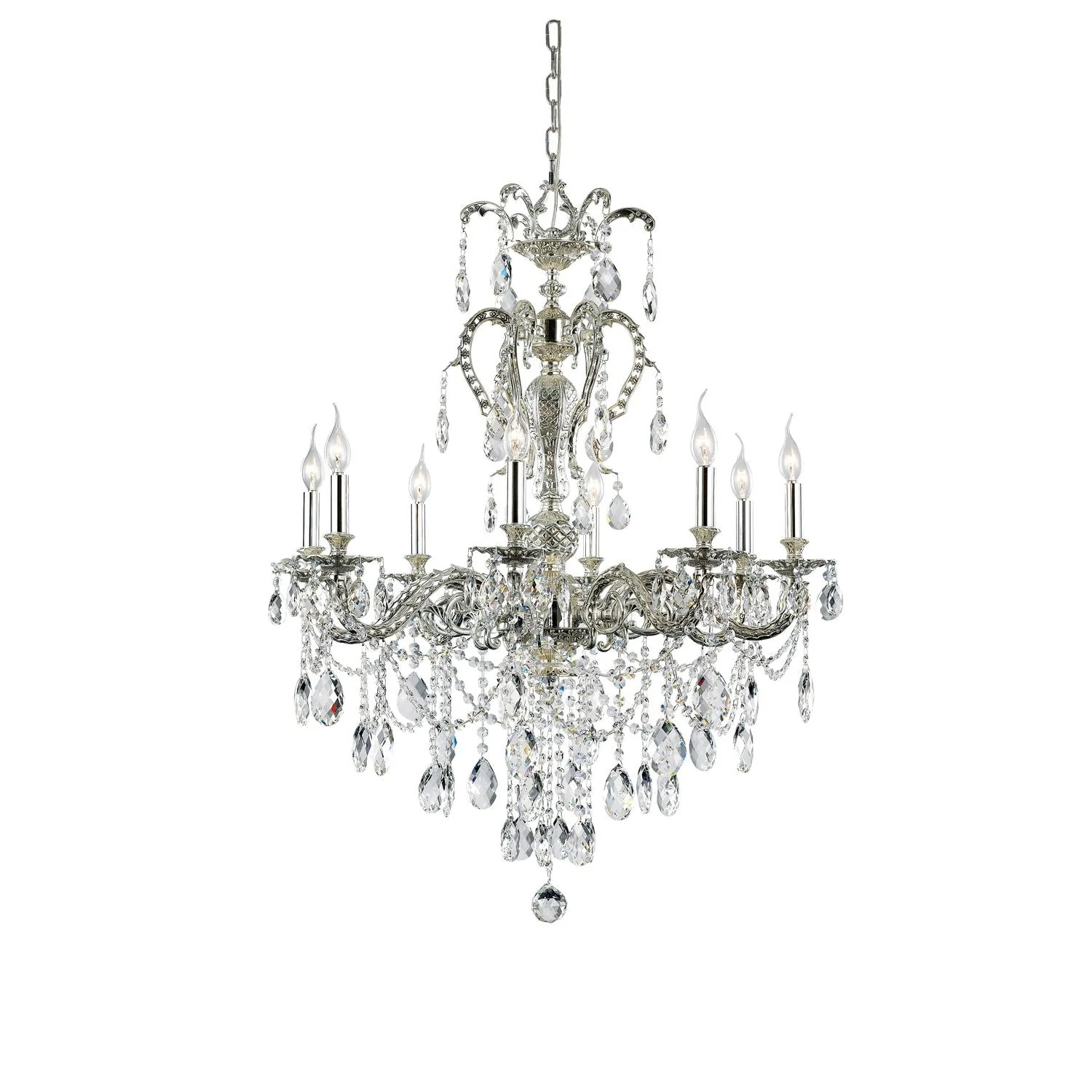 Antique Nickel Eight Light Chandelier - Image 1