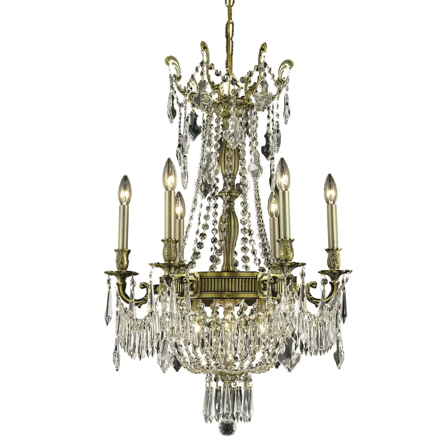 Esperanza Antique Bronze Nine-Light 22-Inch Chandelier with Royal Cut Clear Crystal - Image 1