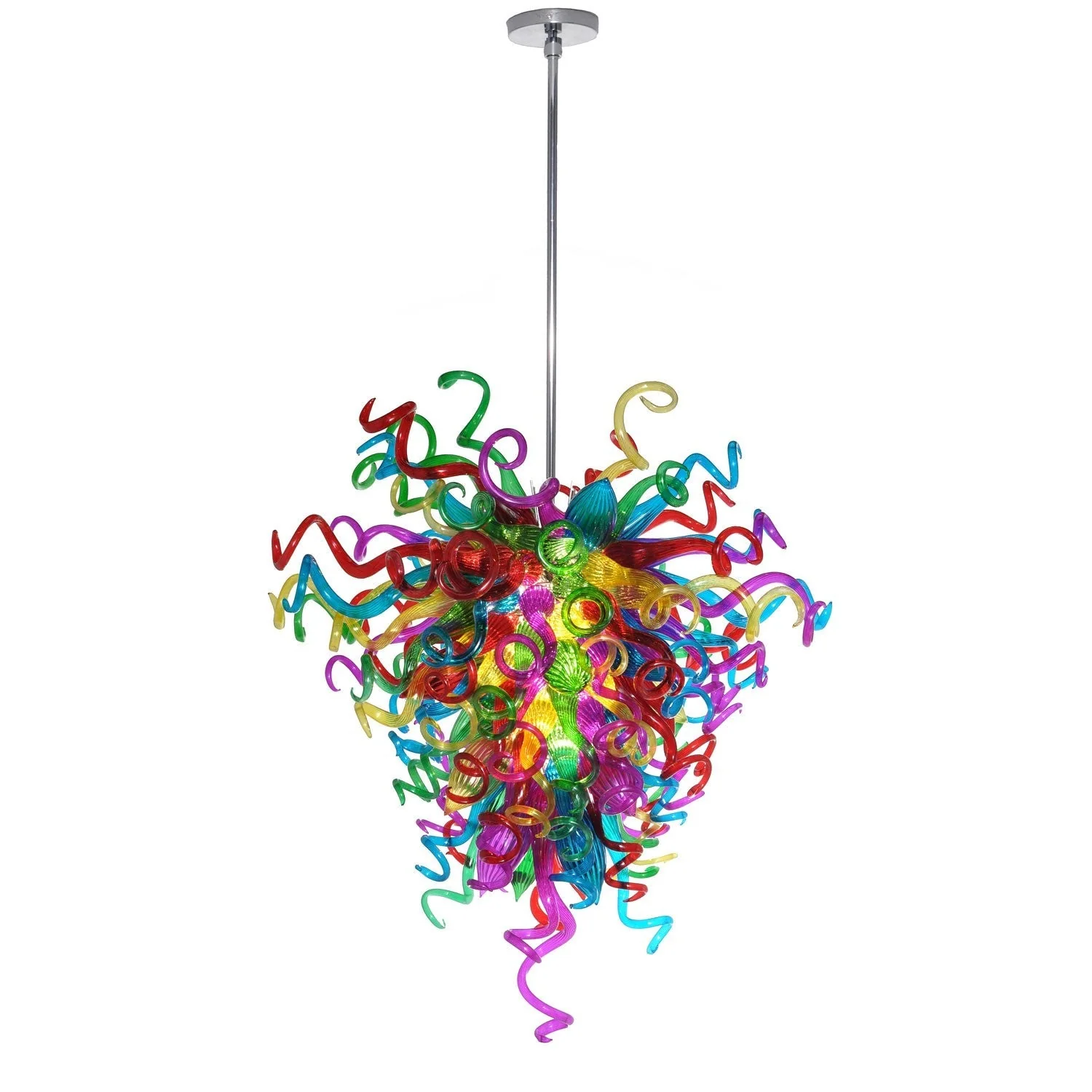Taurus LED Polished Chrome 18-Light Multi-Tier Chandelier with Fiesta Glass - Image 1