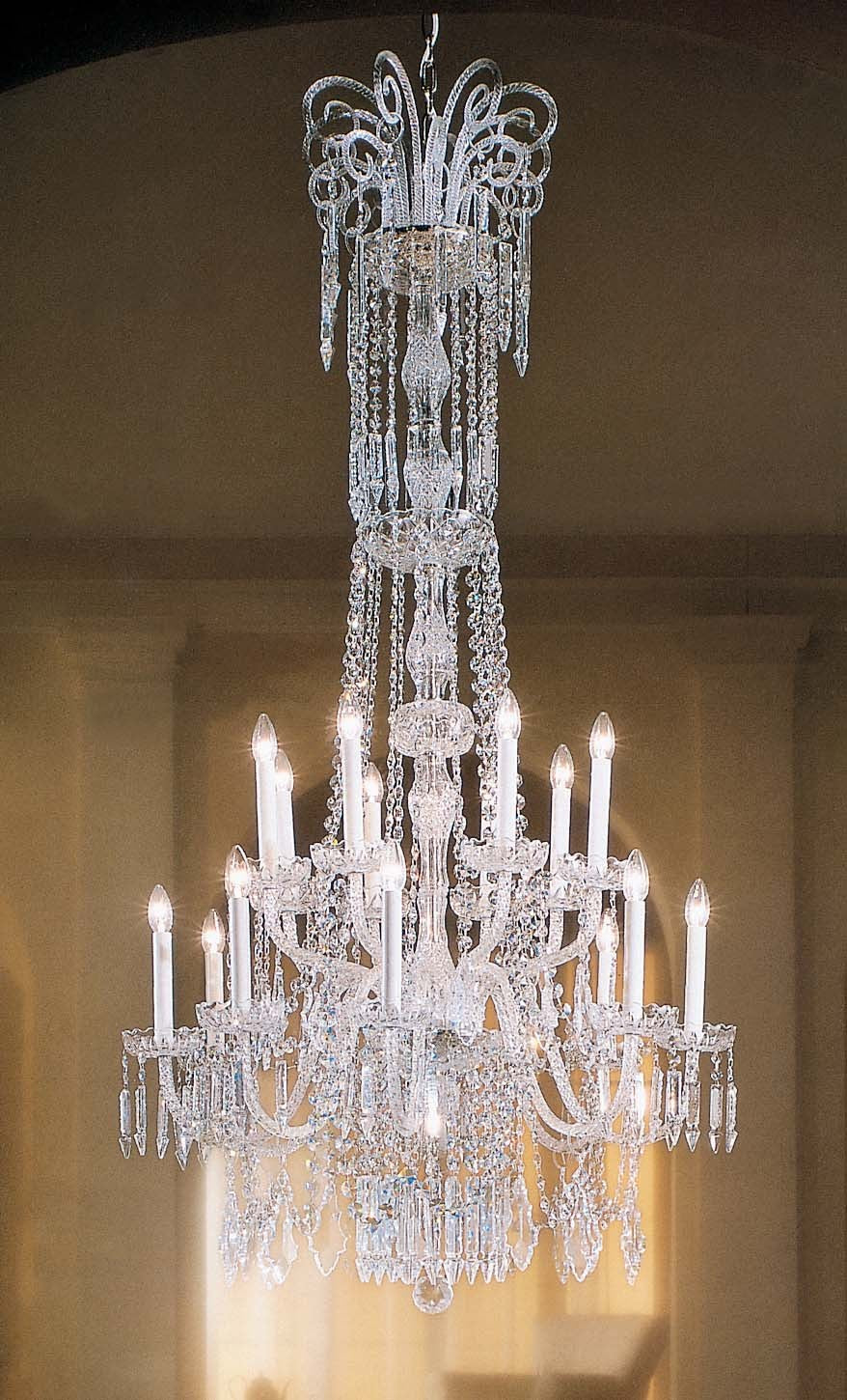 16 Lights Bohemian Crystal chandelier in polished chrome finish - Image 1