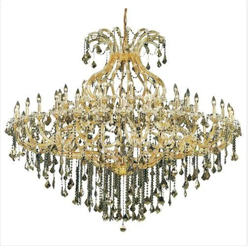 Gold Forty-Nine Light 72-Inch Chandelier with Royal Cut Clear Crystal - Image 1