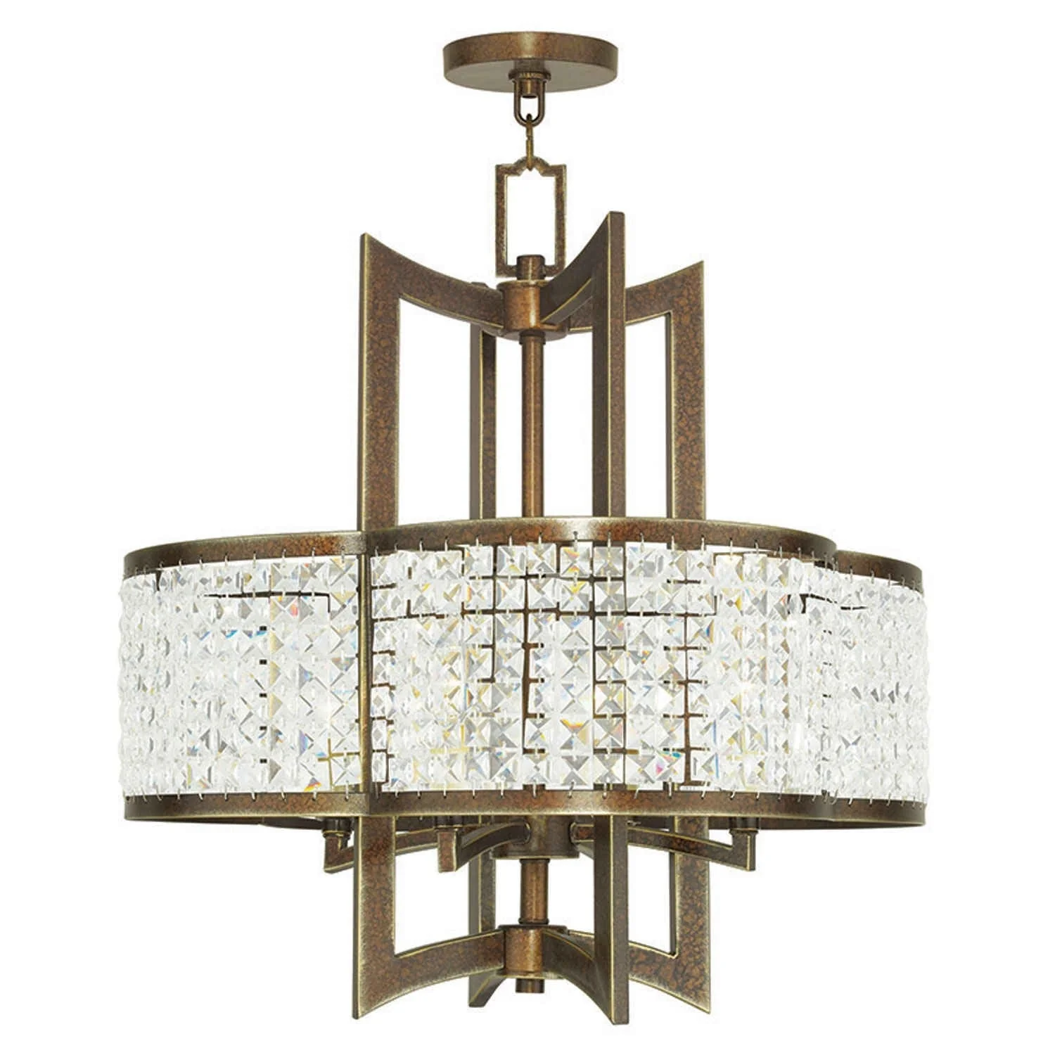 Grammercy Hand Painted Palacial Bronze 22-Inch Four-Light Pendant - Image 1