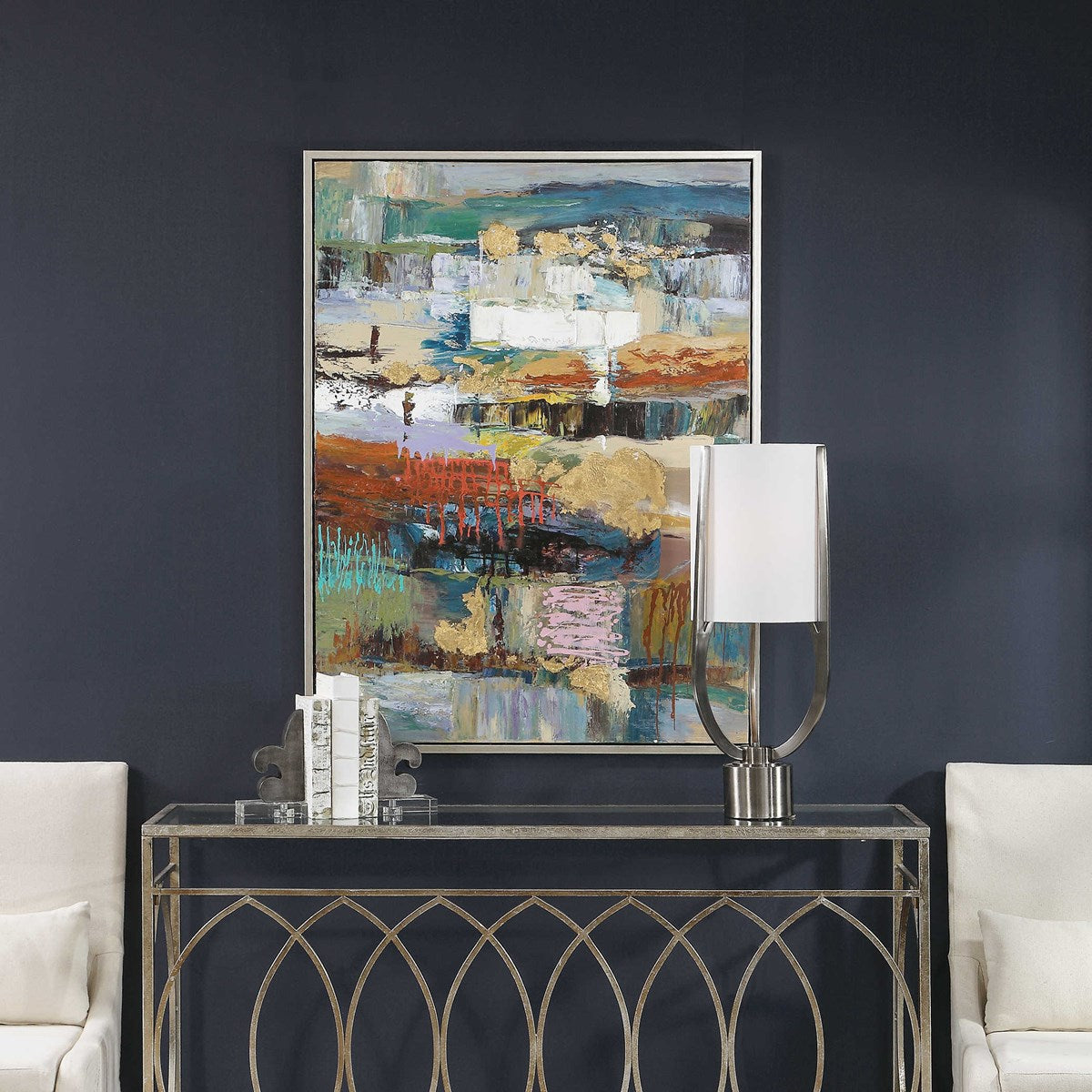 Uttermost Fiesta Modern Abstract Hand Painted Canvas - Image 3