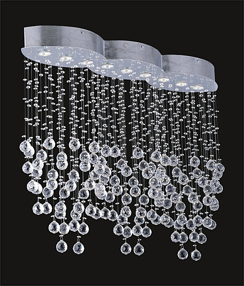 9 Lights contemporary crystal chandelier chrome plated base - Image 1