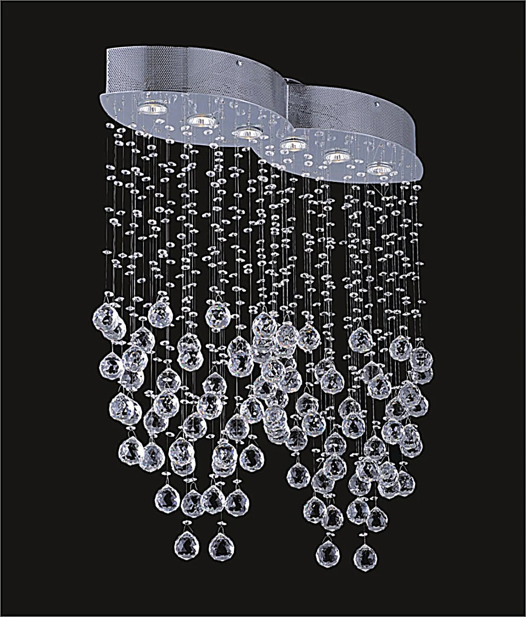 6 Lights contemporary crystal chandelier chrome plated base - Image 1