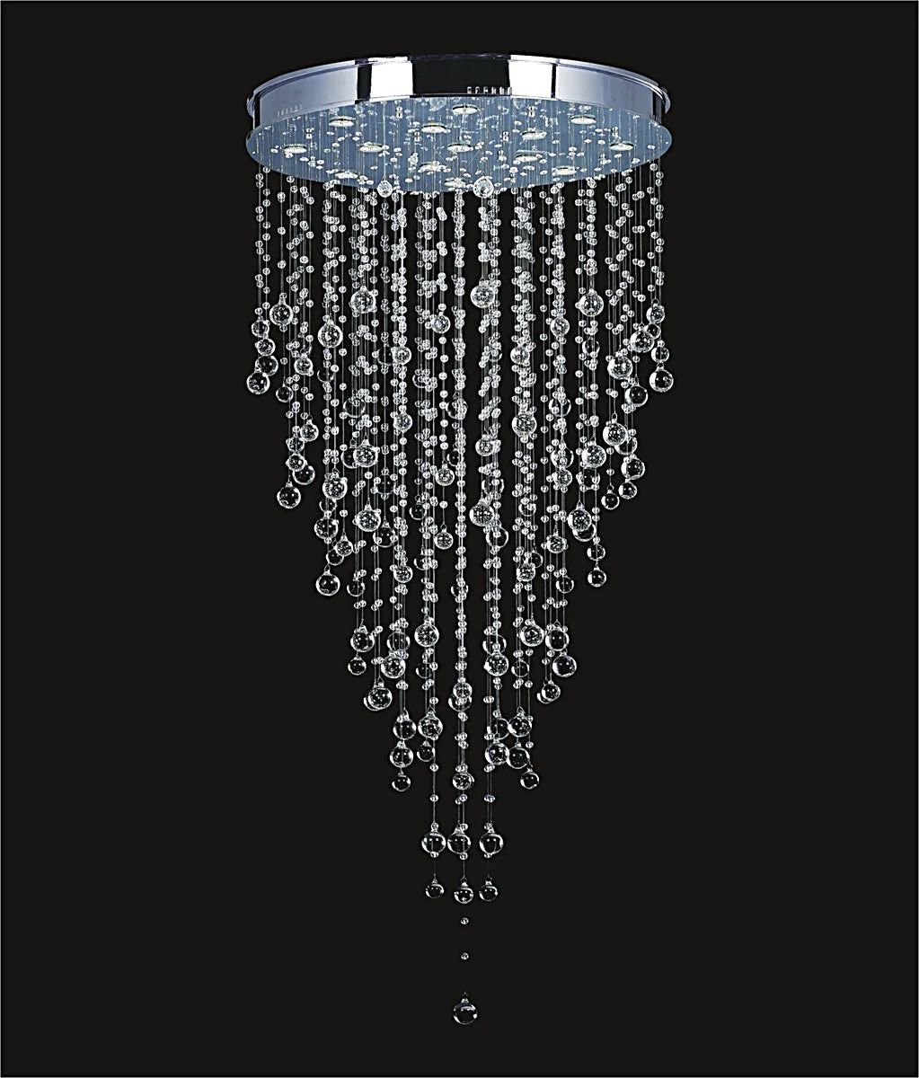 14 Lights contemporary crystal chandelier chrome plated base - Image 1