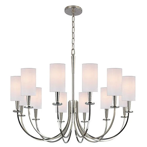 12-Light Chandelier with White Shade - Image 1