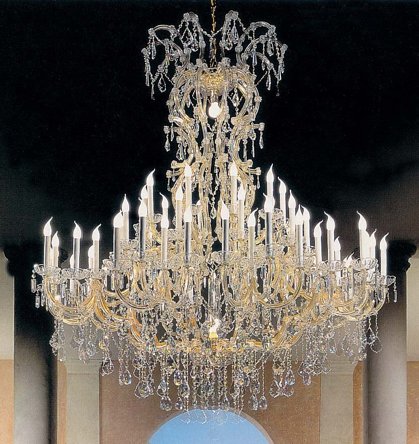 62 Lights Maria Theresa crystal chandelier dressed with clear crystals - Image 1