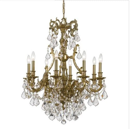 Brass Eight-Light Chandelier with Swarovski Strass Crystal - Image 1