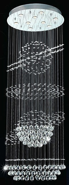 9 light polished chrome Contemporary galaxy Crystal Chandelier - Image 1