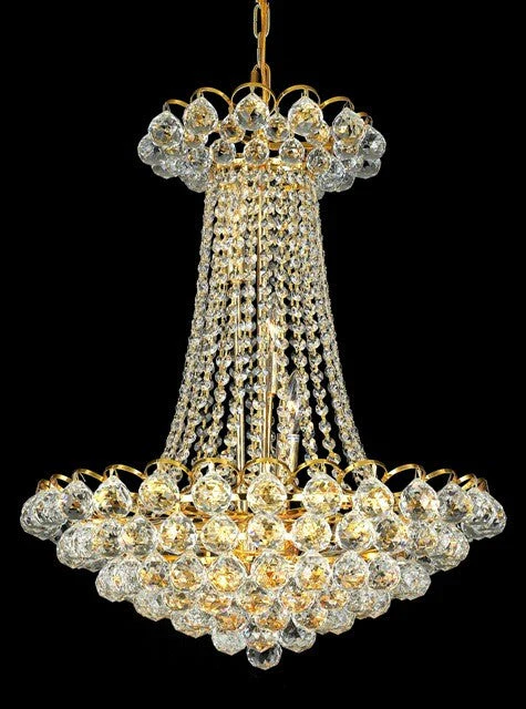 13 Light crystal chandelier gold plated - Image 1